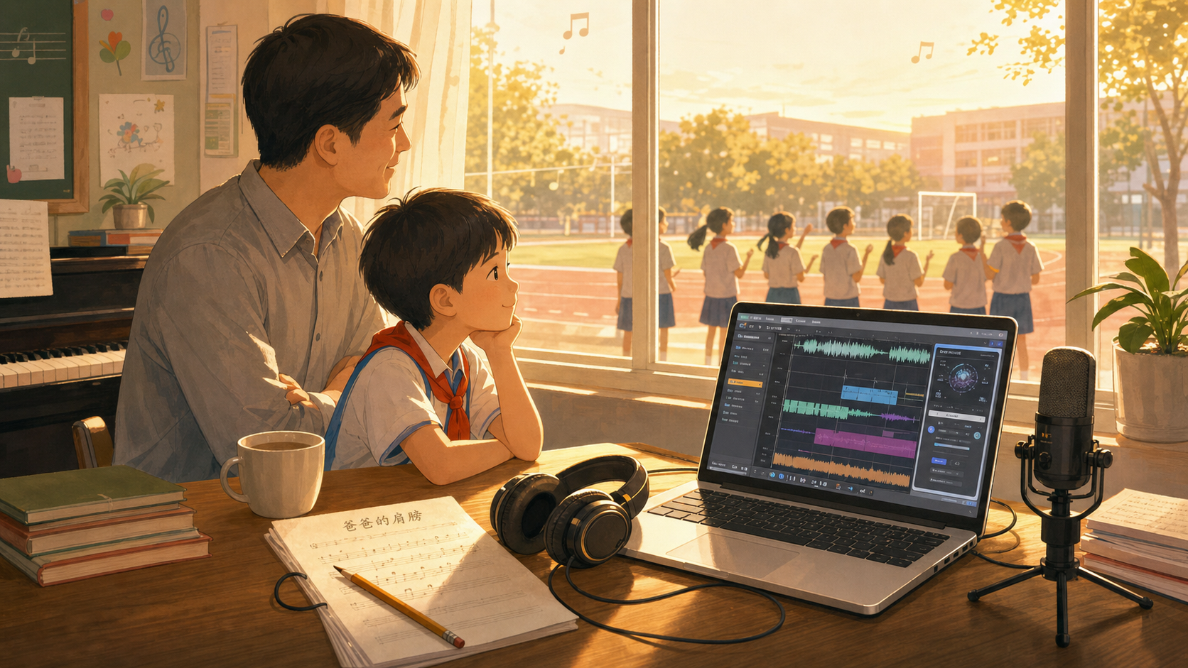 《爸爸的肩膀》AI 父亲节校园歌曲创作复盘插图