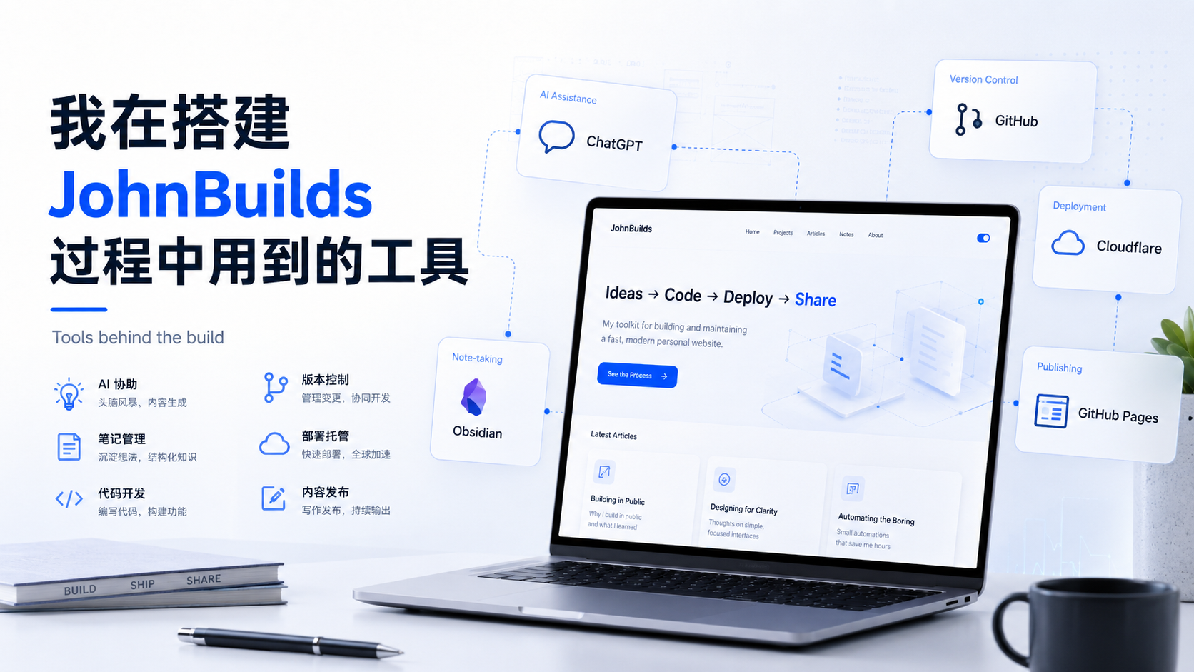 JohnBuilds 工具协作流程
